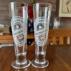 NEW - Set/2 - Laser Engraved - Heineken - 16 oz. Pilsner Glasses